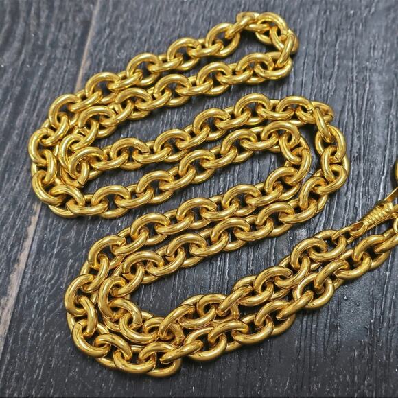 CHANEL Gold Plated CC Logos Cambon Charm Vintage Necklace Pendant - Picture 4 of 6